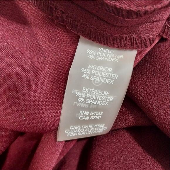 NWT@$139! CALVIN KLEIN! BURGUNDY 1 PC BELTED, PUFF SLEEVE JUMPSUIT, ONESIE! SZ 4 - Picture 10 of 12